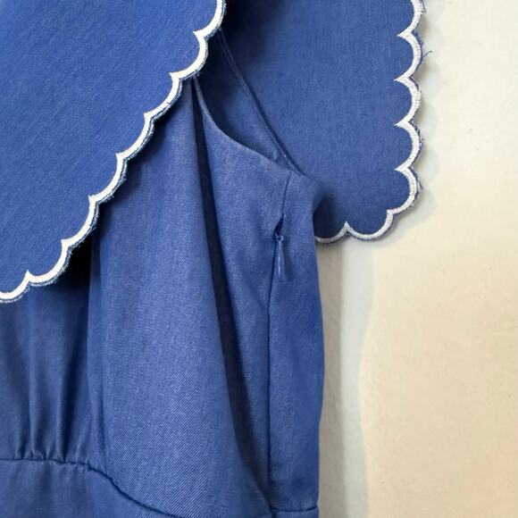 Tuckernuck Chambray Davis Embroidered Maxi Dress, Blue S Small - Picture 5 of 9